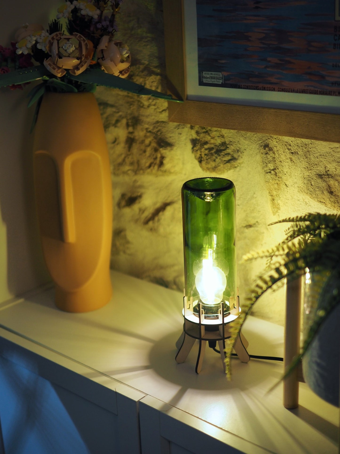 Lampe Recyclée |Bouteille de vin | Éclairage Design et Écoresponsable