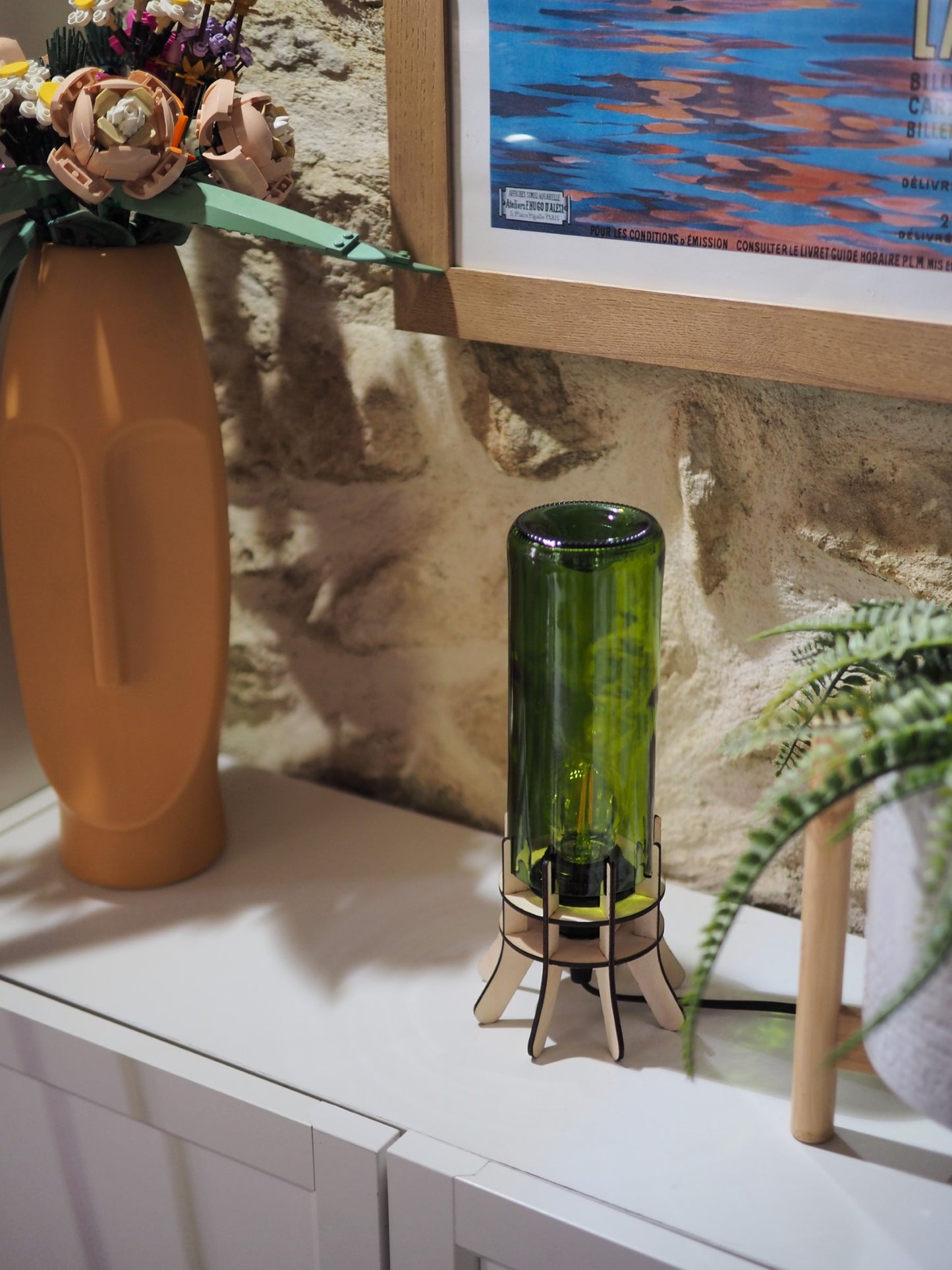 Lampe Recyclée |Bouteille de vin | Éclairage Design et Écoresponsable